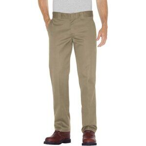 Dickies - Mens Slim Straight Work Pants, size 33W x 30L US mens, color tan.